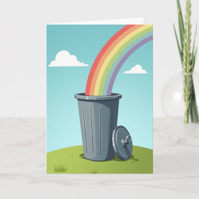 Födelsedagsgratulationskort med ljust himmel och m kort (Framsida)