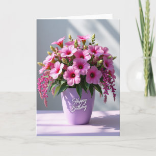 Födelsedagsgratulationskort med Magenta blomma Kort