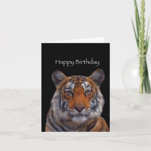 Födelsedagsgratulationskort med tiger-målning kort