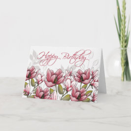 Födelsedagsgratulationskort med viskande magnolia kort