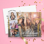 Födelsedagshälsning varje år Modern Fotokollage Vykort<br><div class="desc">Fira födelsedagskalkylen med det här fantastisk födelsedagsinbjudan vykort med fyra foton av födelsedagsflickan/pojken/kompisarna/familjen. Baksidan har utrymme för all information om party. Perfekt för vilken ålder som helst!</div>