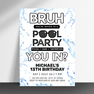 Födelsedagsinbjudan Bruh Bassäng Party Inbjudningar