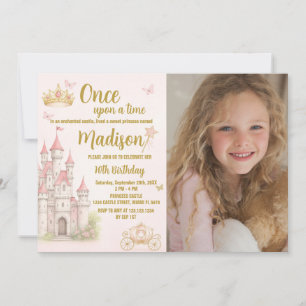 Födelsedagsinbjudan Castle & Krona Princess Inbjudningar