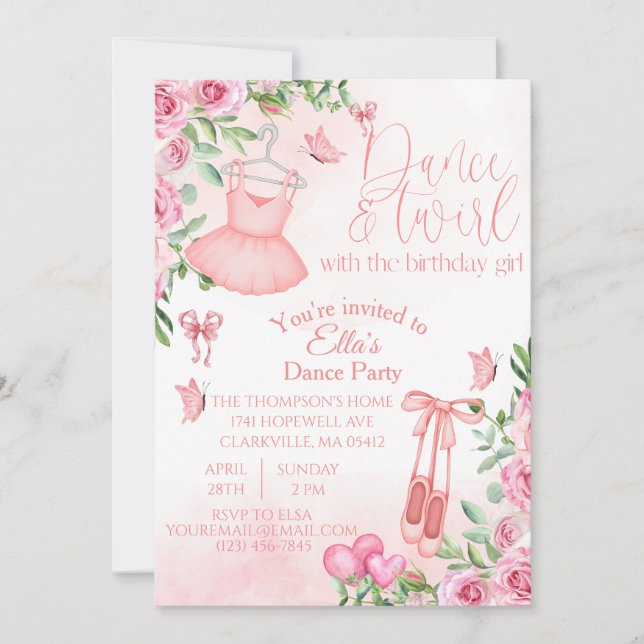 Födelsedagsinbjudan Dansa och Svirra Inbjudningar (Framsida)