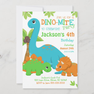 Födelsedagsinbjudan/Dino Party Inbjudningar