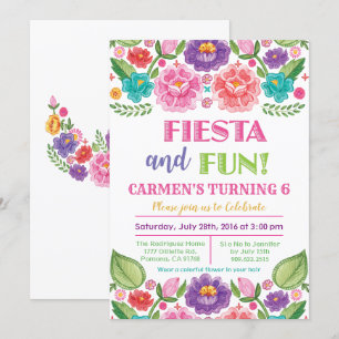 FÖDELSEDAGSINBJUDAN FIESTA FLORAL - ALLA ÅLDRAR INBJUDNINGAR