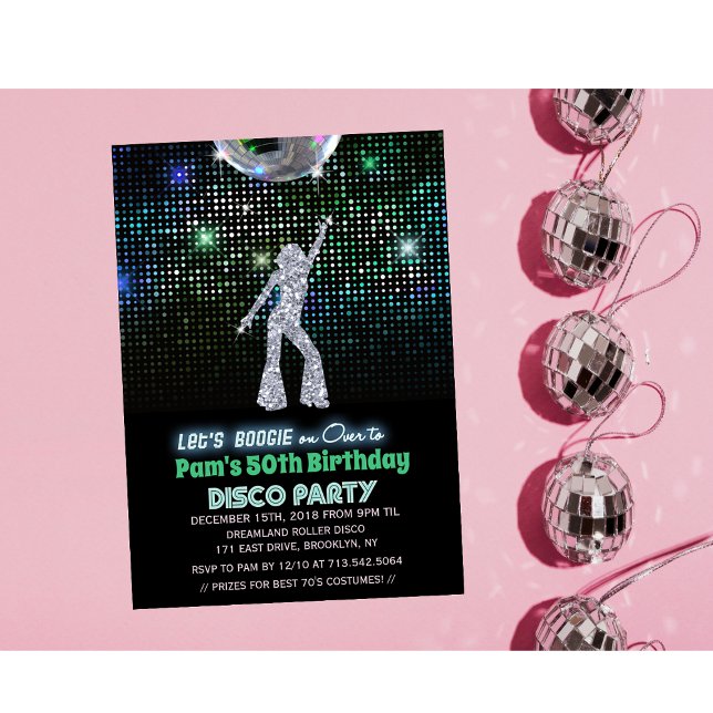 FÖDELSEDAGSINBJUDAN FÖR ALLA ÅLDRAR - Retro Disco Inbjudningar (Skapare uppladdad)