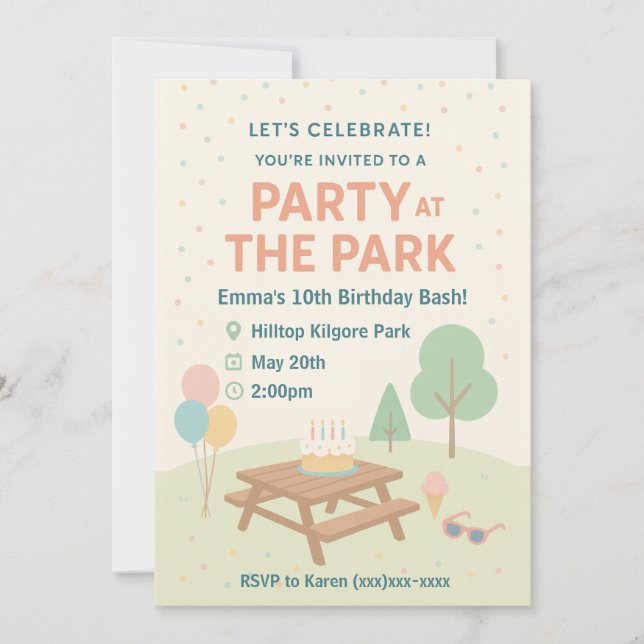 Födelsedagsinbjudan för cookie-dekorering inbjudningar (Framsida)