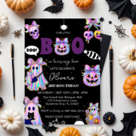 Födelsedagsinbjudan för flicka med pastell Hallowe Inbjudningar