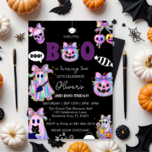 Födelsedagsinbjudan för flicka med pastell Hallowe Inbjudningar