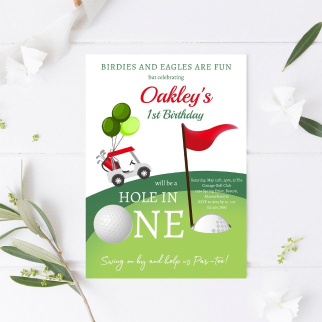 Födelsedagsinbjudan för golfbil inbjudningar (Skapare uppladdad)