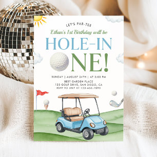 Födelsedagsinbjudan för golfpojke med Hole In One Inbjudningar