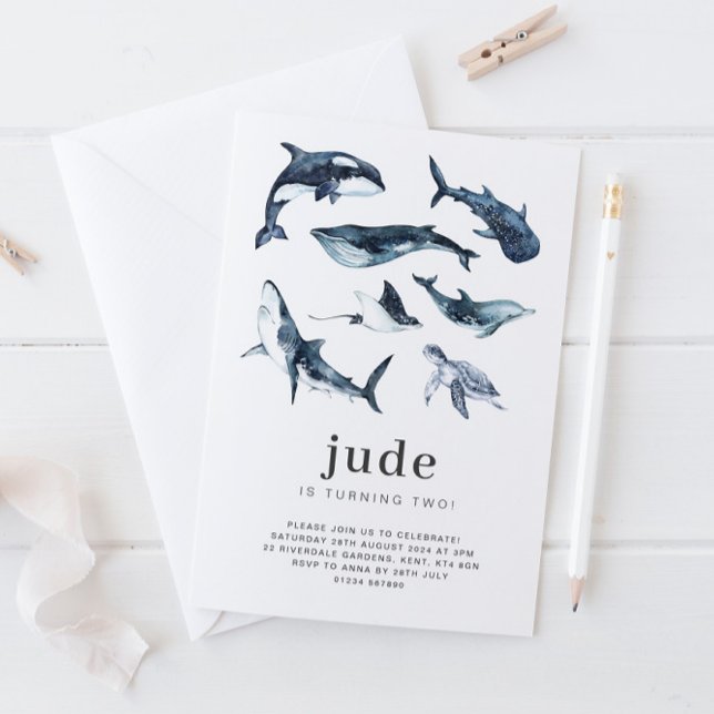 Födelsedagsinbjudan för havsdjur inbjudningar (Skapare uppladdad)