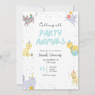 Födelsedagsinbjudan för Party Animals Inbjudningar