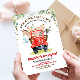 Födelsedagsinbjudan för Pojke Gårdsdjur Barnyard F Inbjudningar