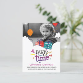 Födelsedagsinbjudan Foto Party Time Vykort