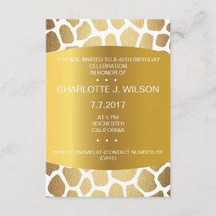 Födelsedagsinbjudan Golden Giraffe Skin Vip Inbjudningar