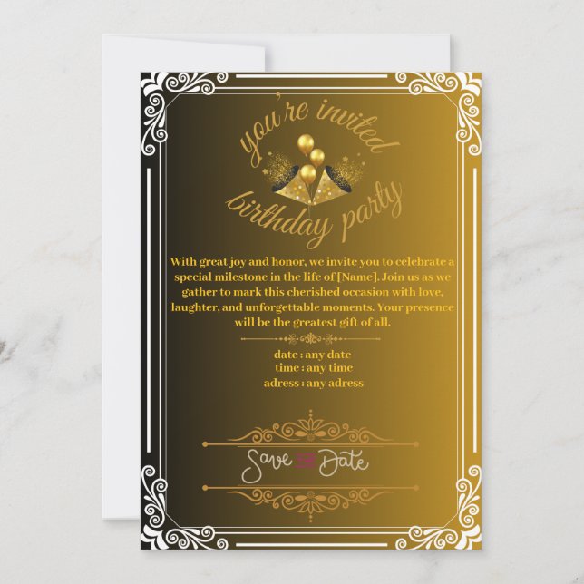 födelsedagsinbjudan inbjudningar (Framsida)