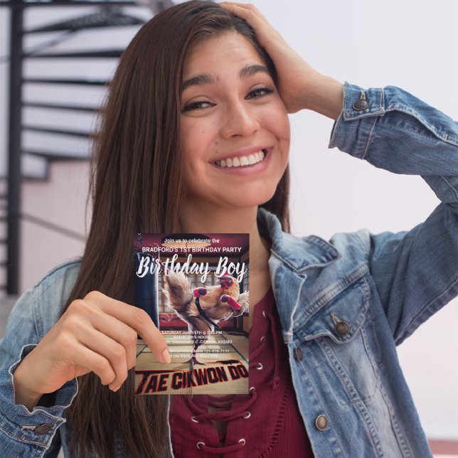 Födelsedagsinbjudan Konstig Kyckling Dansar Vykort (Skapare uppladdad)