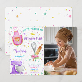 Födelsedagsinbjudan med baktema och foto inbjudningar