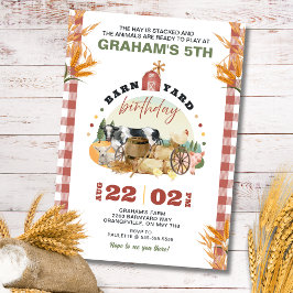 Födelsedagsinbjudan med bondgårdstema inbjudningar