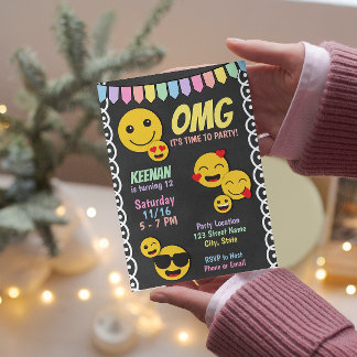 Födelsedagsinbjudan med Emoji Inbjudningar