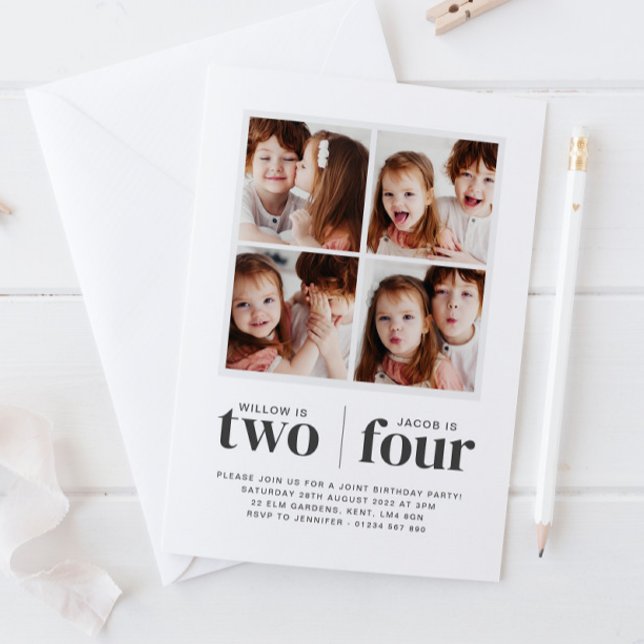 Födelsedagsinbjudan med fotokollage inbjudningar (Skapare uppladdad)