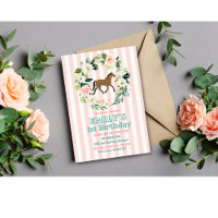 FÖDELSEDAGSINBJUDAN MED HÄST OCH BLOMMOR FÖR ALLA