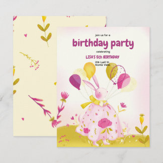 Födelsedagsinbjudan med kanin inbjudningar