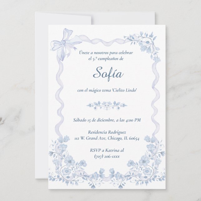 Födelsedagsinbjudan med tema Cielito Lindo Inbjudningar (Framsida)