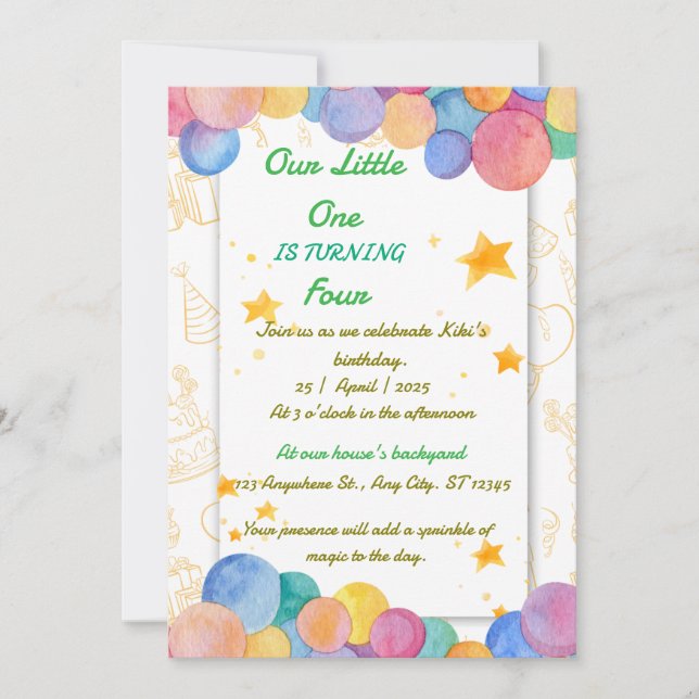 Födelsedagsinbjudan Spara Datumet (Framsida)