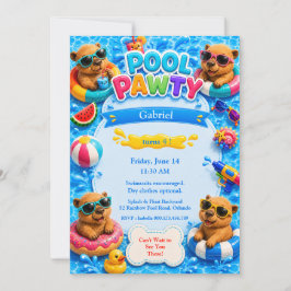 Födelsedagsinbjudan till Capybara Pool Party Inbjudningar