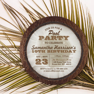 Födelsedagsinbjudan till Coconut sommaren Bassäng Inbjudningar