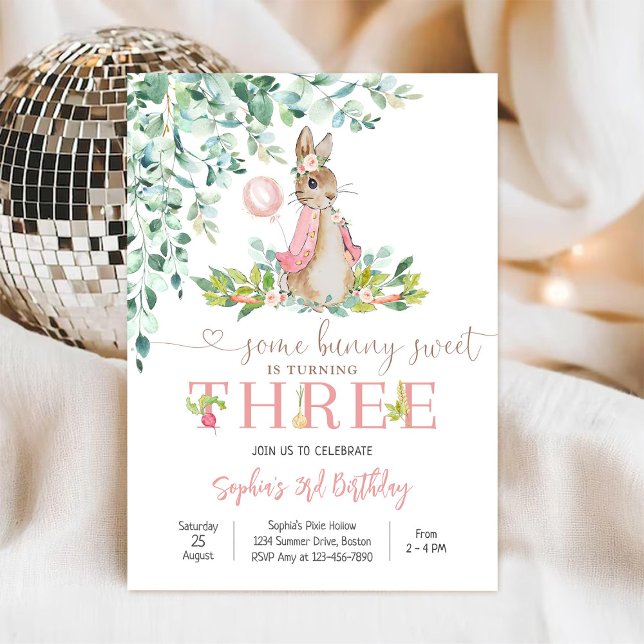 Födelsedagsinbjudan till flicka - Kanin tema Inbjudningar (Skapare uppladdad)