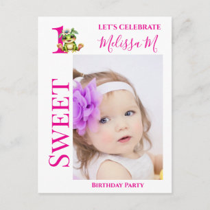 Födelsedagsinbjudan till grod-tema födelsedagsfest vykort