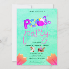 Födelsedagsinbjudan till hundpoolparty inbjudningar