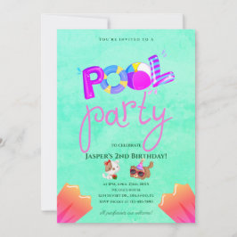Födelsedagsinbjudan till hundpoolparty inbjudningar