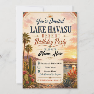Födelsedagsinbjudan till Lake Havasu-öknen Inbjudningar