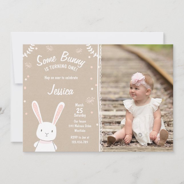 Födelsedagsinbjudan till Påsk Vår i Bunny Inbjudningar (Framsida)