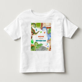 Födelsedagsinbjudan till pojke dinosaurie 3 år t shirt