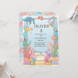 Födelsedagsinbjudan Under havet, Oliver 4 år Inbjudningar