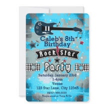 Födelsedagsinbjudningar för pojkar rockstjärna