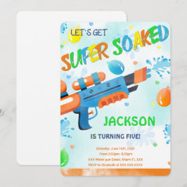 Födelsedagsinbjudningar för pojke med vattengevär inbjudningar