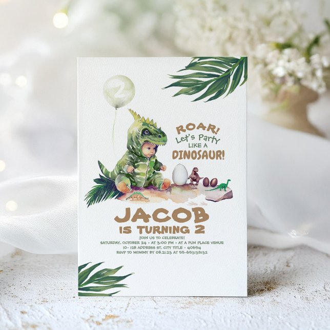 Födelsedagsinbjudningar till pojken Dinosaur Inbjudningar (Dinosaur Birthday Invitation)