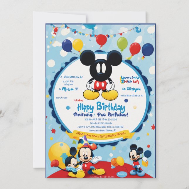 födelsedagsinbjudningskort inbjudningar (Framsida)