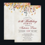 FÖDELSEDAGSINVITATION FÖR ALLA ÅLDRAR - Höstlöv Inbjudningar<br><div class="desc">Rustik födelsedagsinbjudan med höstlöv</div>