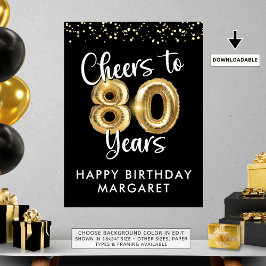 Födelsedagsjägare till 80 års välkomstskylt poster