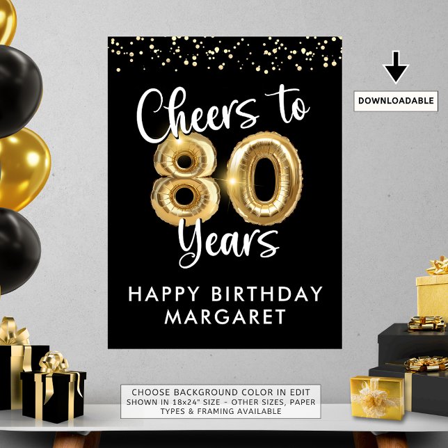 Födelsedagsjägare till 80 års välkomstskylt poster (Skapare uppladdad)