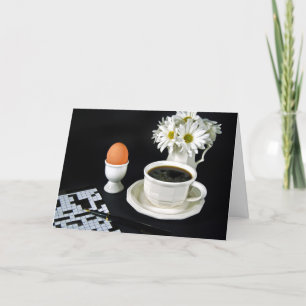 Födelsedagskaffe och Crossword Puzzle Kort