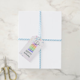 Födelsedagskaka med Märkrn Confetti Gift Presentetikett